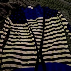 Polka dot and striped cardigan